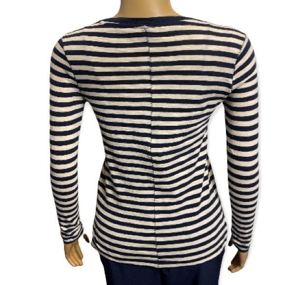 Madewell T Shirt Striped Lynda Long-Sleeve Whisper Cotton blue white Size XS - Picture 9 of 13